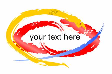 Grunge colorful brush strokes with a place for own text insideのイラスト素材