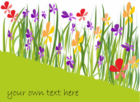 Cheerful spring background with colorful flowersのイラスト素材