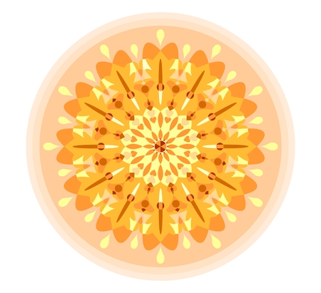 Yellow circle mandala for obtaining energyのイラスト素材