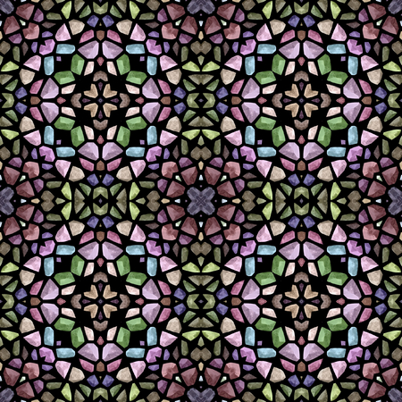 Old mosaic with shards in nostalgic colors textureの写真素材