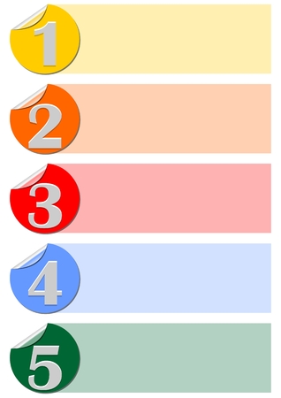 One, two, three, four, five steps infographic template designed with circle labelsのイラスト素材