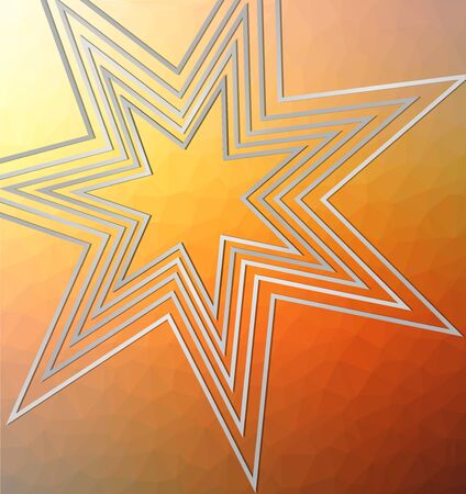 Tile background with outline cropped star on triangle area in orange designのイラスト素材