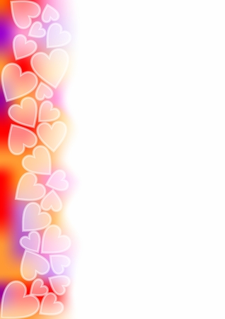 Valentine background with transparency white hearts on colorful borderのイラスト素材