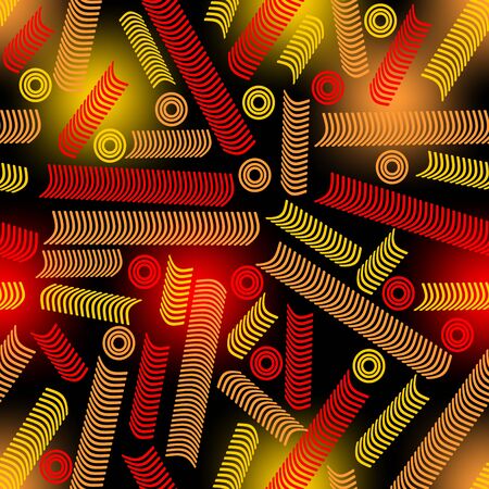 Modern abstract background with orange and red outline patterns on stained areaのイラスト素材