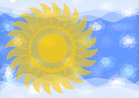 Background Sun in winter haze on the sky with ice crystalsのイラスト素材