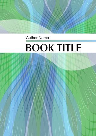 Modern trendy book or brochure template with waves in green and blueのイラスト素材