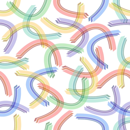 Modern vector background tile with pastel overlapping bows on white areaのイラスト素材