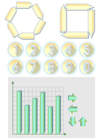 Elements for infografic design - diagrams, numbers, arrowsのイラスト素材