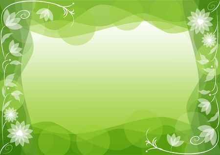 Green spring background with fine mirror floral vintage motif. For use as advertising leaflet background with your spring offer.のイラスト素材