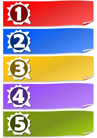 Infographic template for presentation of five options or steps with blank frames for own message in paper designのイラスト素材