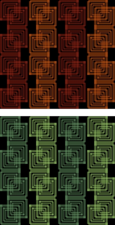 Decorative abstract tile with squares in two color variants. Transparency and overlapping effect.のイラスト素材
