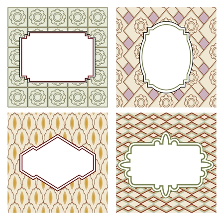 Vector vintage frames and backgrounds in art deco style,のイラスト素材