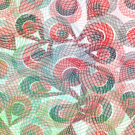 Modern decorative tile with colored lines in red and greenの写真素材