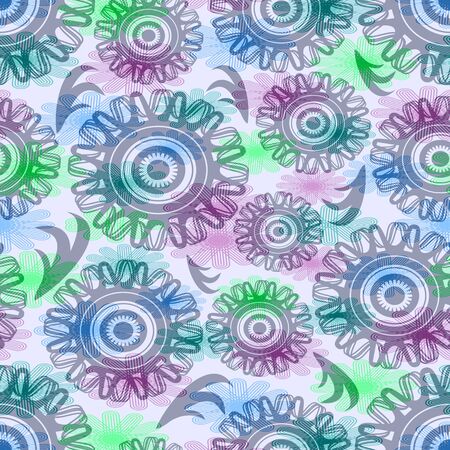 Abstract background with irregular flower elements in soft pastel colorsの写真素材