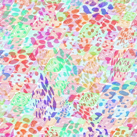 Cheerful decorative tile with rainbow grunge splashesの写真素材