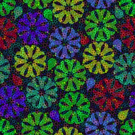 Multicolored flower background on textured surfaceの写真素材