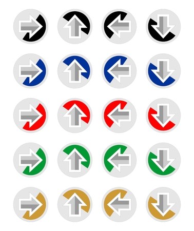 Set of arrows for infographic template in different colors and directions, EPS10 vectorのイラスト素材
