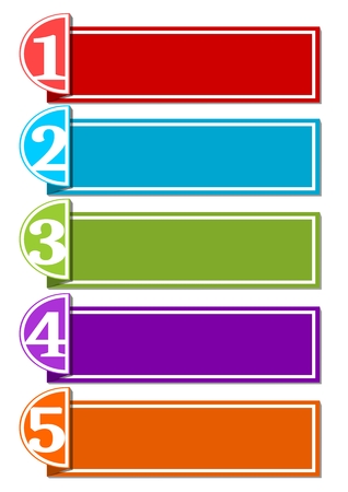 Infographic template for presentation of five options or steps with blank frames for own message in paper strip design, EPS10 vectorのイラスト素材