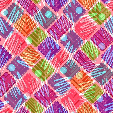 Cheerful abstract rhomboid patterns in red and purple design.の写真素材