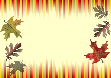 Autumn horizontal vector background with colored strips in autumn colors のイラスト素材