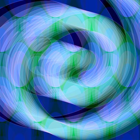 Blue and green spiral shape, abstract futuristic backgroundの写真素材
