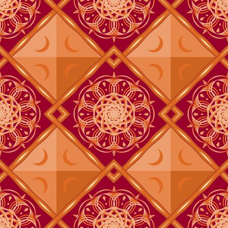 Seamless luxurious vintage patterns on dark red backgroundの写真素材