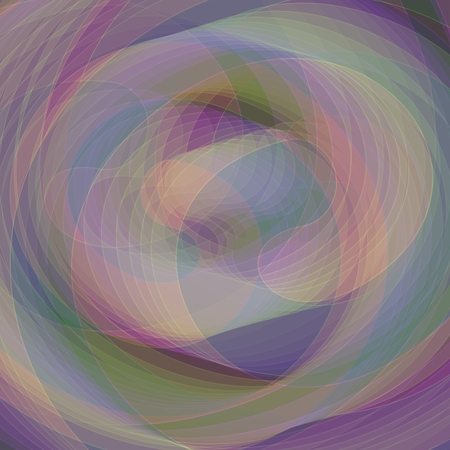 Soft pastel rainbow smoke spiral, abstract background composed of semitransparent overlapping elementsの写真素材