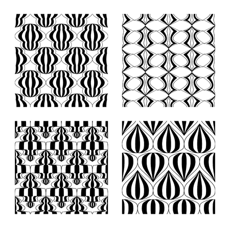 Black and white vintage geometric patterns collectionのイラスト素材