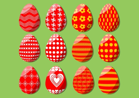 Easter egg isolated, set of design elements for spring, vector EPS 10のイラスト素材