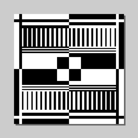 Monochrome tile in black and white, inverse effect, optical art patterns, vector EPS 10のイラスト素材