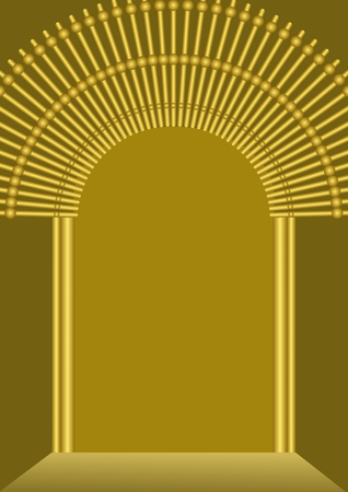 Golden gate background with blank place for own message, luxurious template for religion, celebration, invitation, announcement, vector EPS 10のイラスト素材