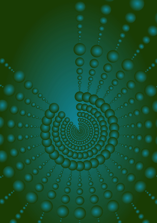 Dark green vertical background with circle shape in optical art style, 3d illusionのイラスト素材