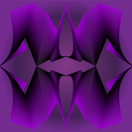 Abstract purple vector shape in optical art style, 3d effect illusionのイラスト素材