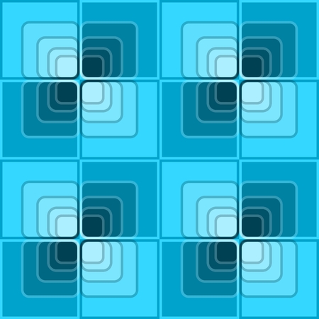 Seamless abstract background with blue checker patterns in minimal design, 3d optical art illusionのイラスト素材