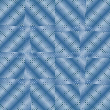Abstract background with blue checker patterns in metallic design, 3d optical art illusionのイラスト素材