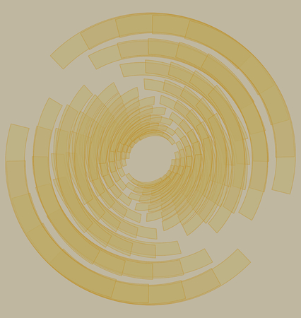 Low contrasting abstract background with yellow sketched circle element on beige surfaceのイラスト素材