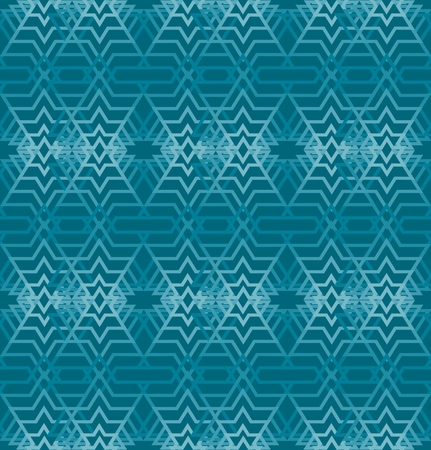 Seamless abstract background with classic line patterns oriented in strips on dark green area, 3d optical art illusionのイラスト素材
