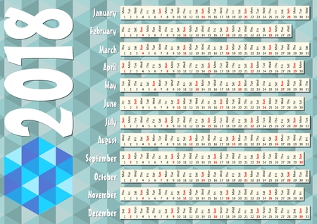 Simple horizontal calendar in unusual design. Months in horizontal stripes, minimalist design with place for company presentation, vector EPS 10のイラスト素材