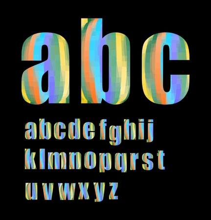 Pixel lowercase grunge alphabet in soft pastel colors, vector EPS 10のイラスト素材