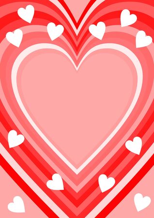 Love background with heart shape, place for own message. Wedding announcement, Valentines day card. Pink, white and red design. vector EPS 10のイラスト素材