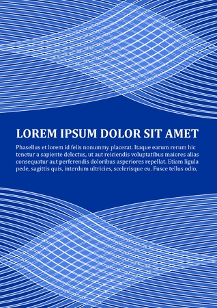 Background template in modern blue design with abstract wavy lines.のイラスト素材