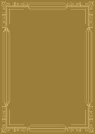 Golden embossed art deco frame.のイラスト素材