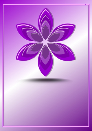 Purple flower shape in geometric design.のイラスト素材
