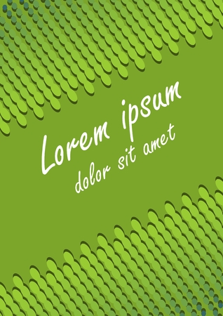 Flyer, book cover, poster, bill, leaflet graphic template with green diagonal gradient patterns on green background, lorem ipsum, copy space.のイラスト素材