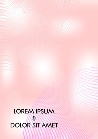 Sweet pink background with concentric circle elements and blurry bokeh lights, abstract background for wedding decoration, invitation.のイラスト素材