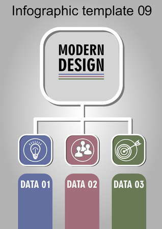 Infographic process visualization template, abstract vector with icons and copy space, three multicolored fields available, vector.のイラスト素材