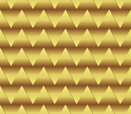 Seamless golden triangle background with spatial effect, golden gradient, optical art backgroundのイラスト素材