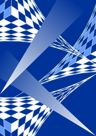 Blue white modern futuristic design, 3d grid and gradient, techno styleのイラスト素材