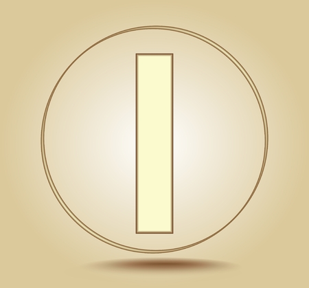 Letter L lowercase, round golden icon on light golden gradient background. Social media icon. Vector illustrationの写真素材