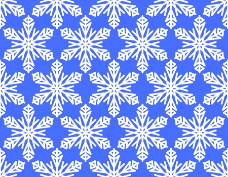 Seamless winter background with snowflake motif, white snowflakes on vivid blue background,の写真素材